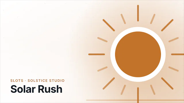Solar Rush — abstract slots artwork by Solstice Studio (fictional demo game)